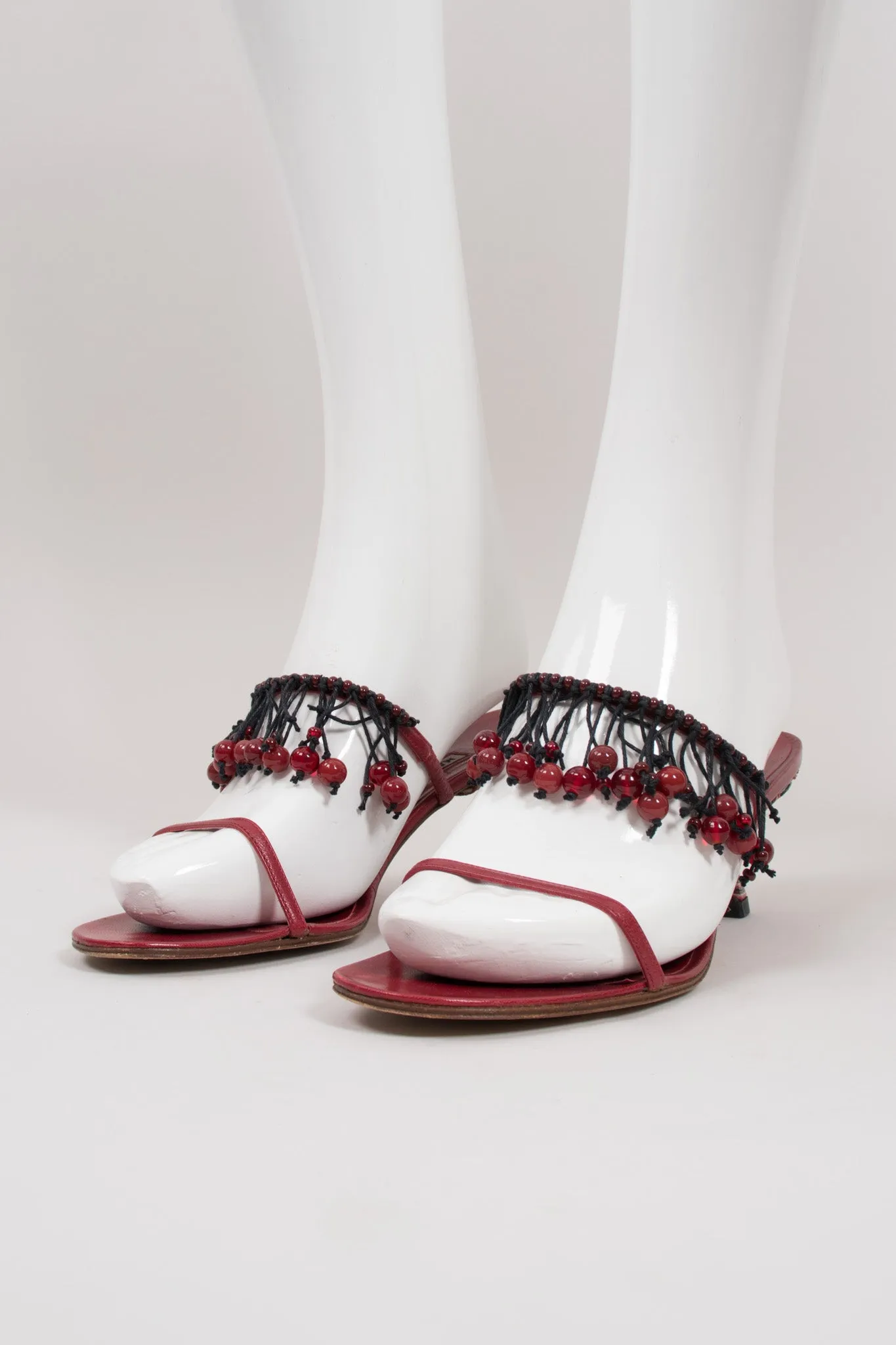 Currant Berry Fringed Mules