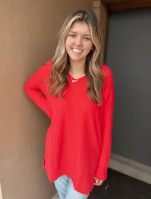 Curvy Ruby Knit Top
