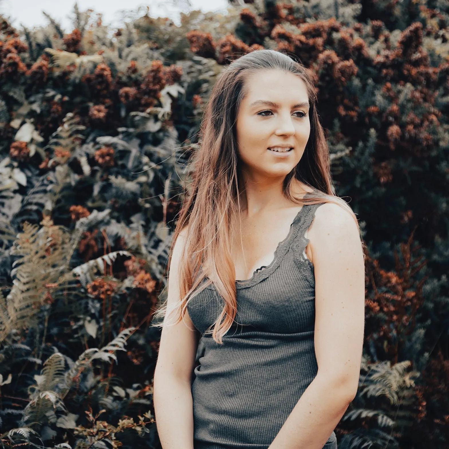 Dark Grey Silk Mix Camisole