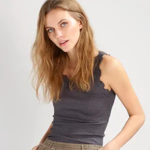 Dark Grey Silk Mix Camisole
