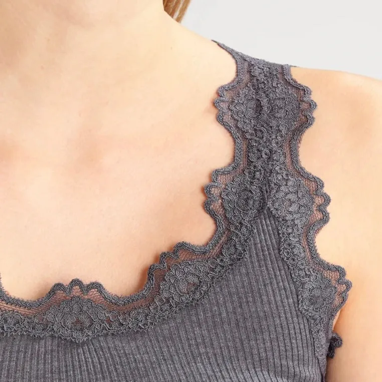 Dark Grey Silk Mix Camisole