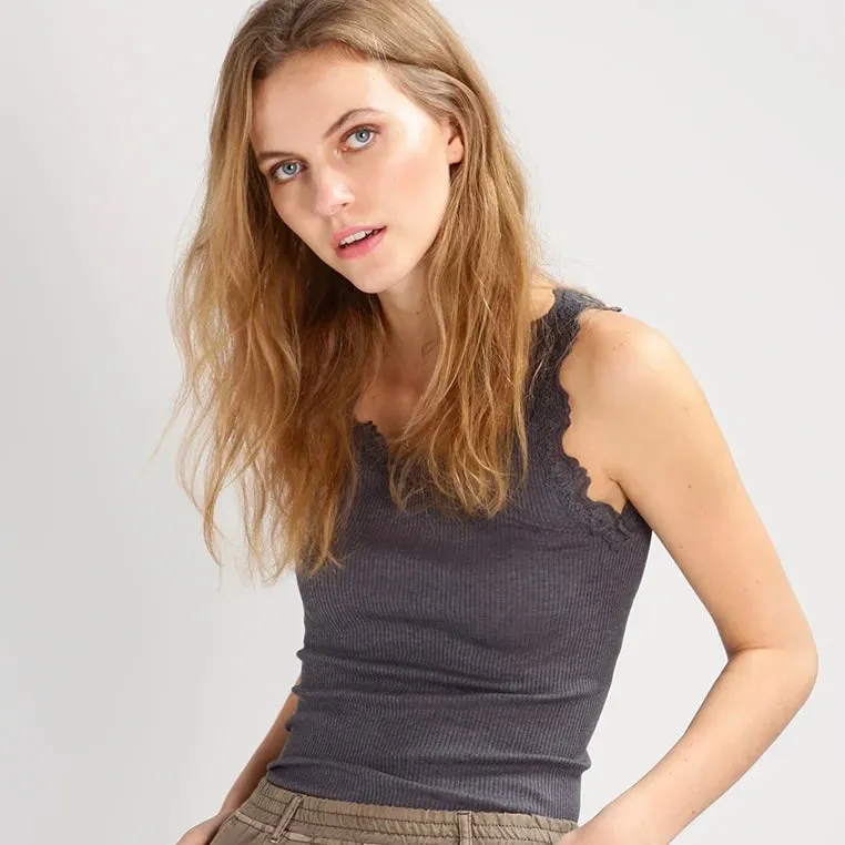 Dark Grey Silk Mix Camisole