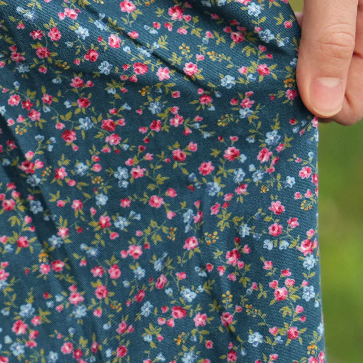 Dark Small Floral Handmade Skirt