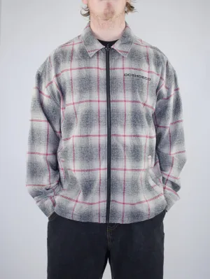 Dc Shoes - Mineral Flannel Zip Through Over Shirt - Heather Grey / Red Last one Xl