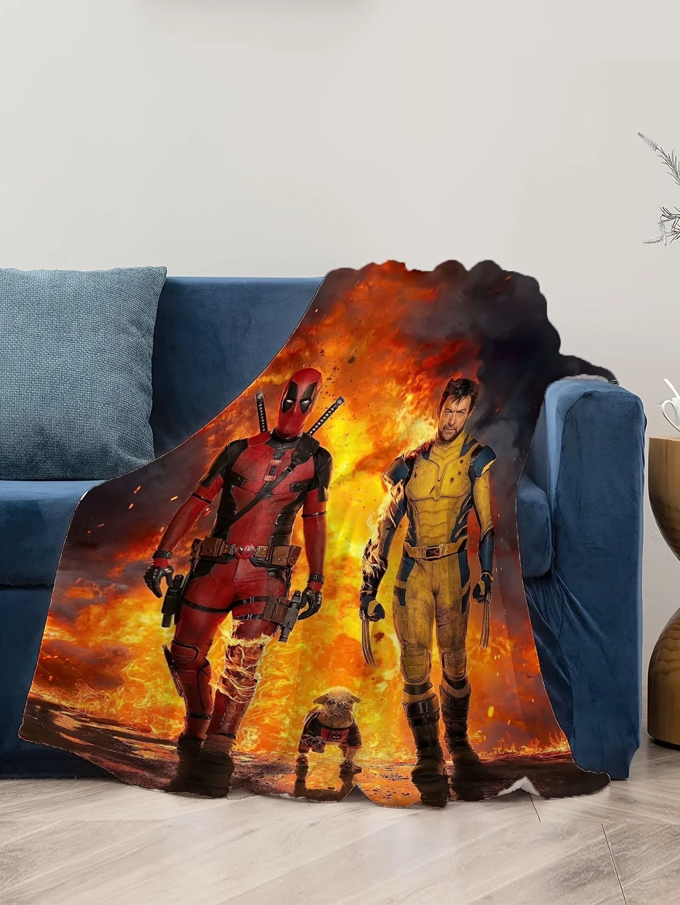 Deadpool & Wolverine Marvel Movie-Inspired Flannel Throw Blanket - Soft, Cozy, And Versatile For Couch, Bed, Office, Or Travel