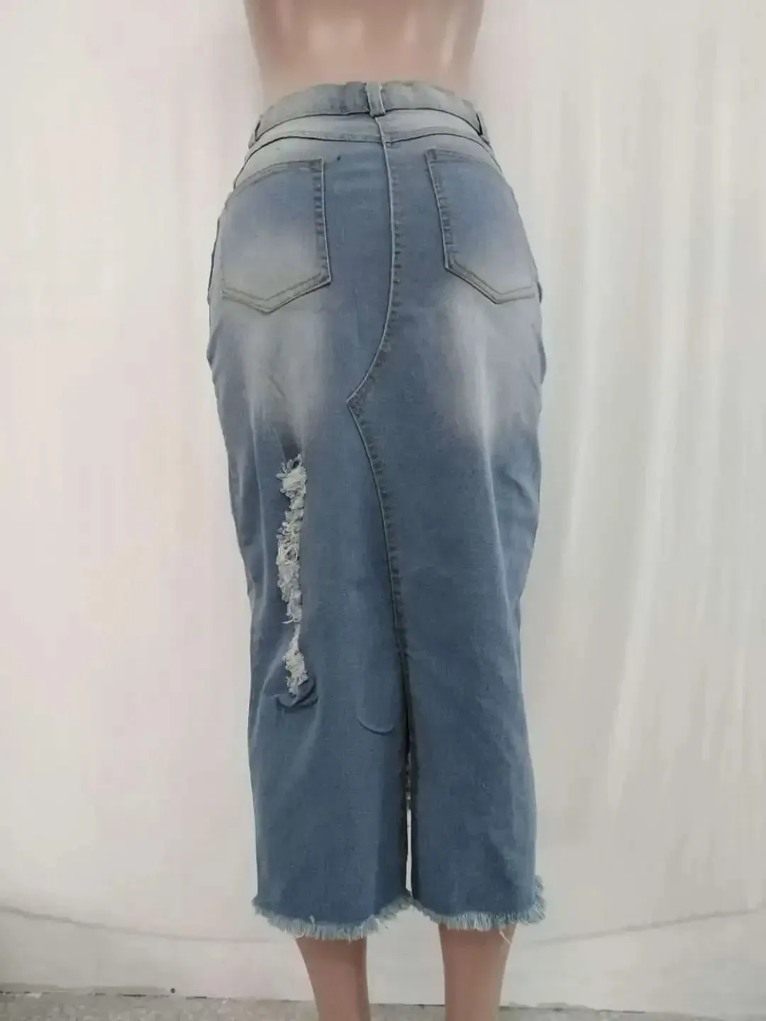 Denim Skirt for women Summer New Fashion Mid Calf Casual Large Size 5XL Loose Wild Bag Hip Women High Waist Slim Hip