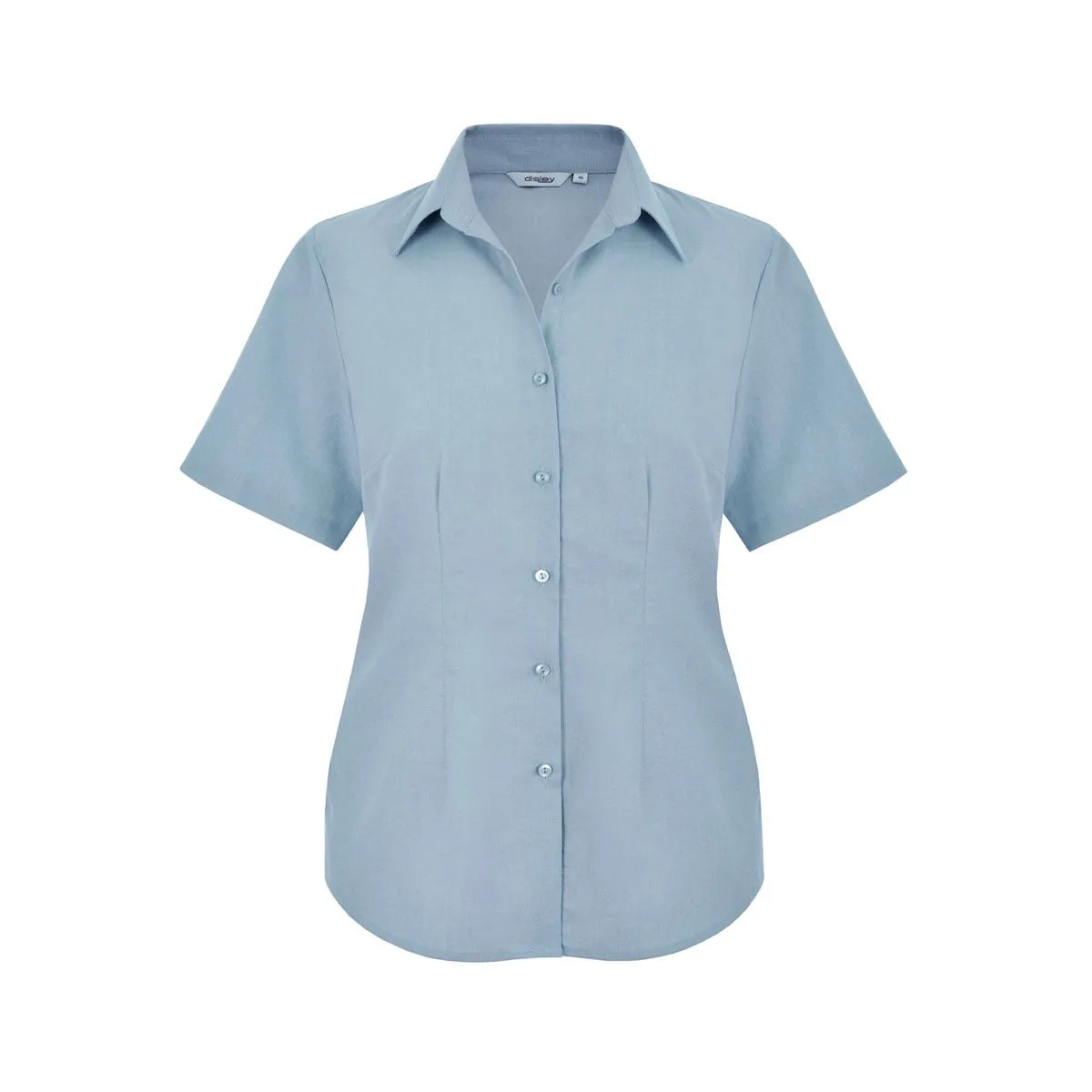 Disley FBH9 Moira Short Sleeve Blue Ladies Oxford Blouse
