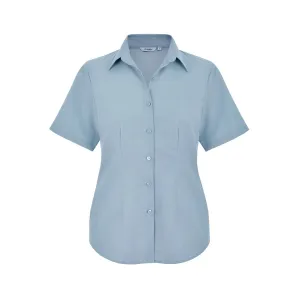 Disley FBH9 Moira Short Sleeve Blue Ladies Oxford Blouse