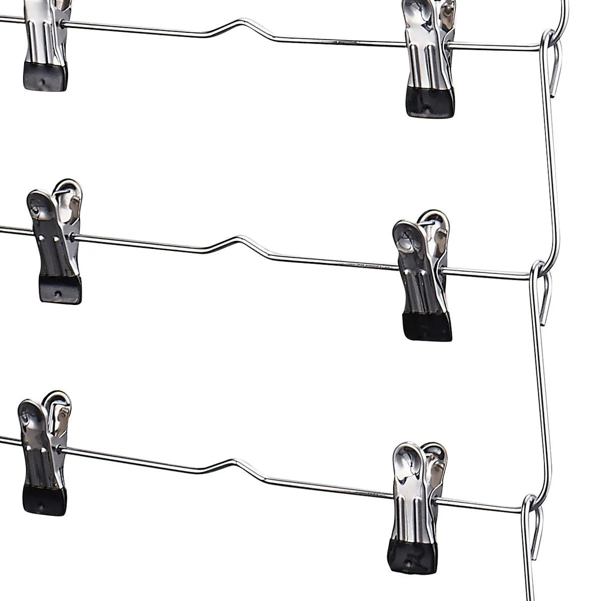 DOIOWN 6 Tier Skirt Hangers Pants Hangers Closet Organizer Stainless Steel Fold up Space Saving Hangers (4-Pieces)