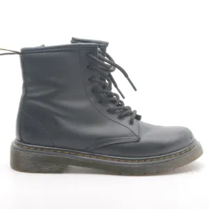 Dr. Marten's Softy T Leather Lace Up Black High Top Boot Kids US3 EU34