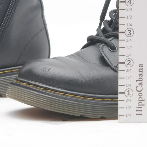 Dr. Marten's Softy T Leather Lace Up Black High Top Boot Kids US3 EU34