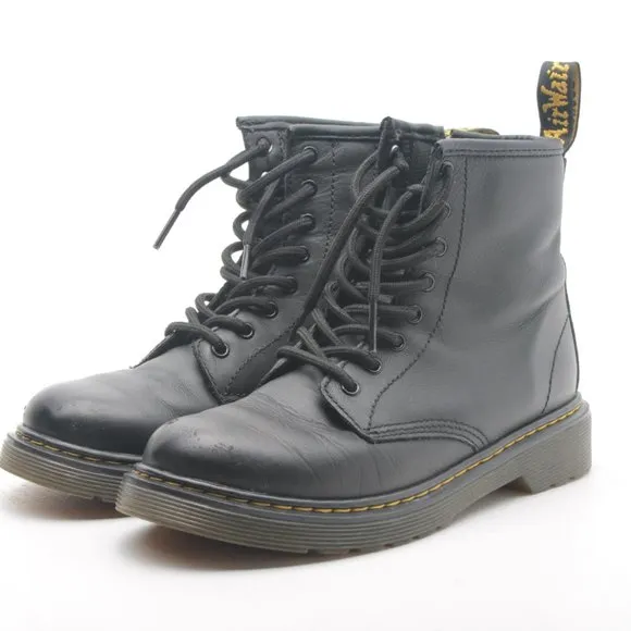 Dr. Marten's Softy T Leather Lace Up Black High Top Boot Kids US3 EU34