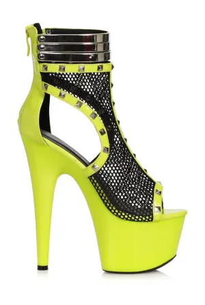 Ellie Shoes 709-FORGE Stiletto Boot with Fishnet & Stud Embellishments