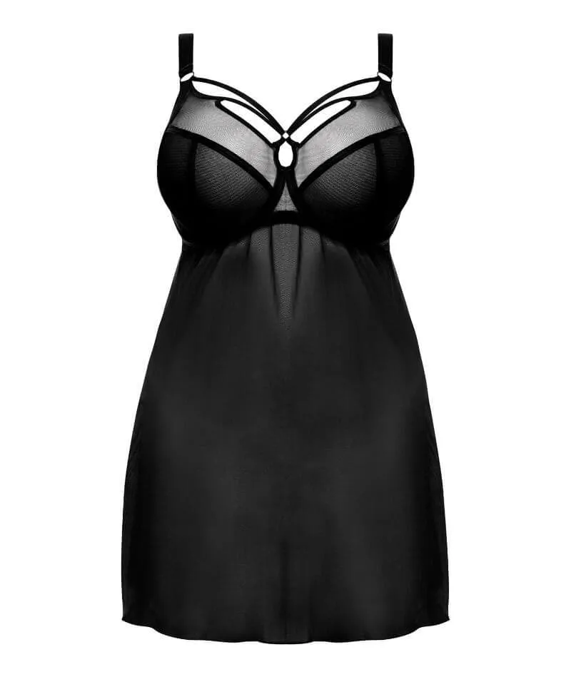 Elomi Sachi Underwired Babydoll - Black