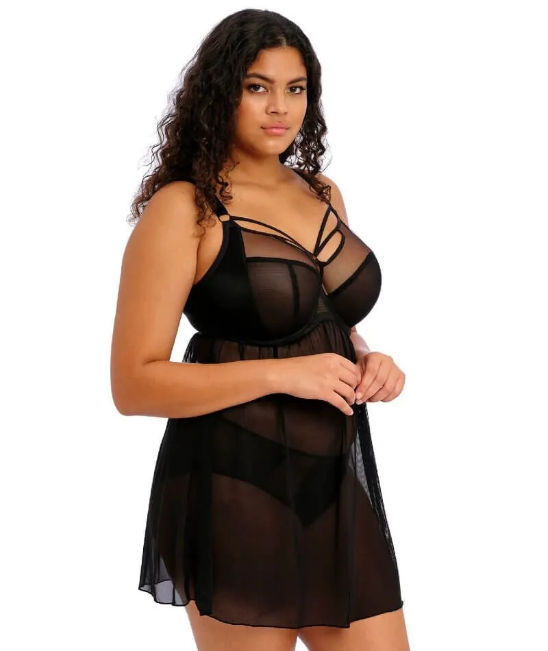 Elomi Sachi Underwired Babydoll - Black