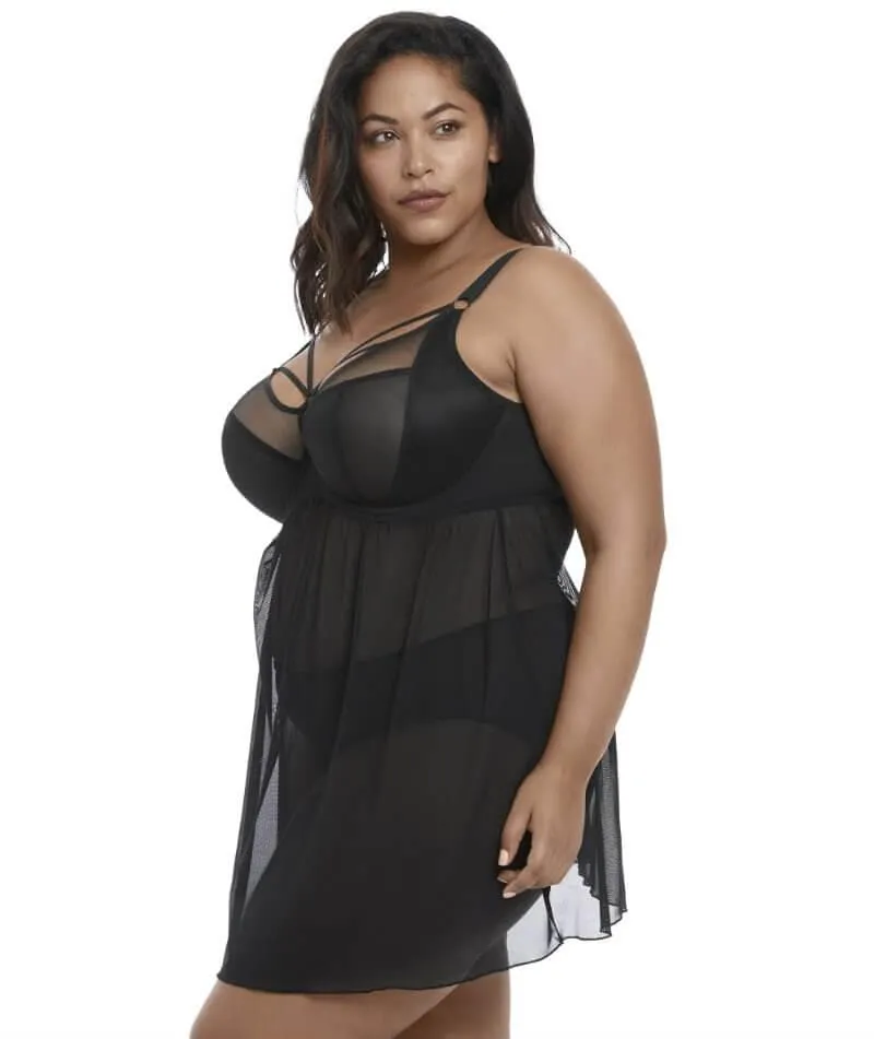 Elomi Sachi Underwired Babydoll - Black