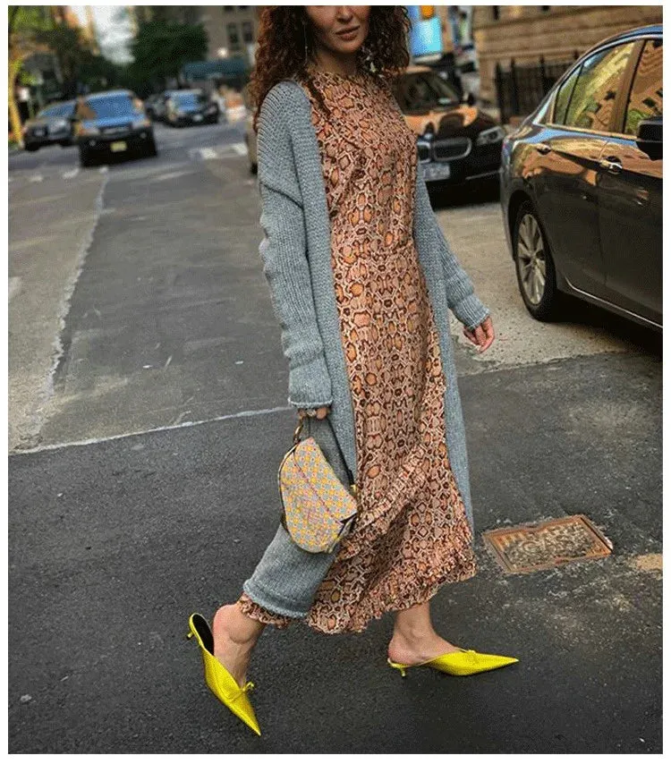 European High Heels Pointed Bow