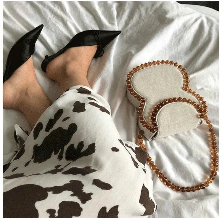 European High Heels Pointed Bow