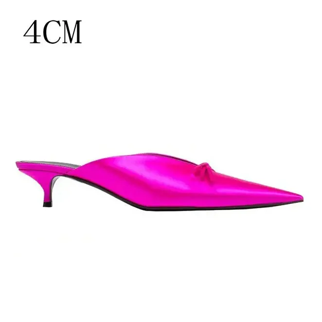 European High Heels Pointed Bow