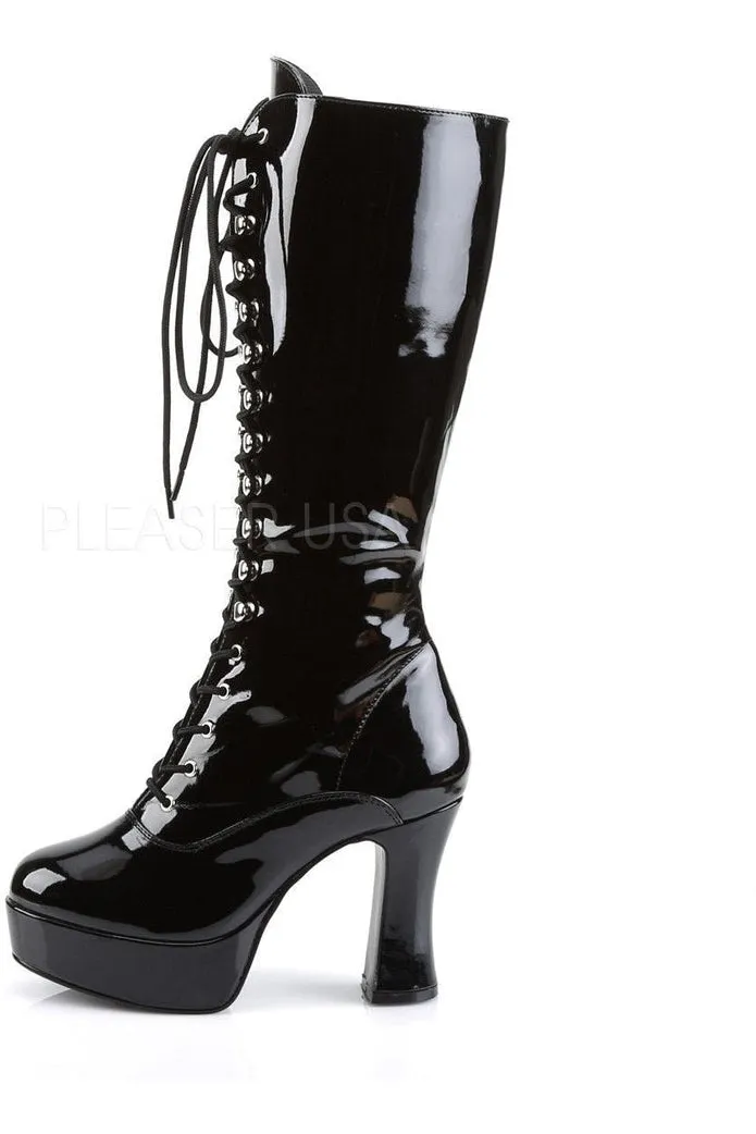 EXOTICA-2020 Knee Boot | Black Patent