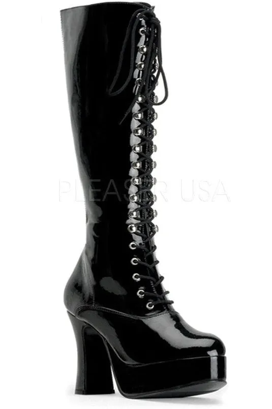 EXOTICA-2020 Knee Boot | Black Patent