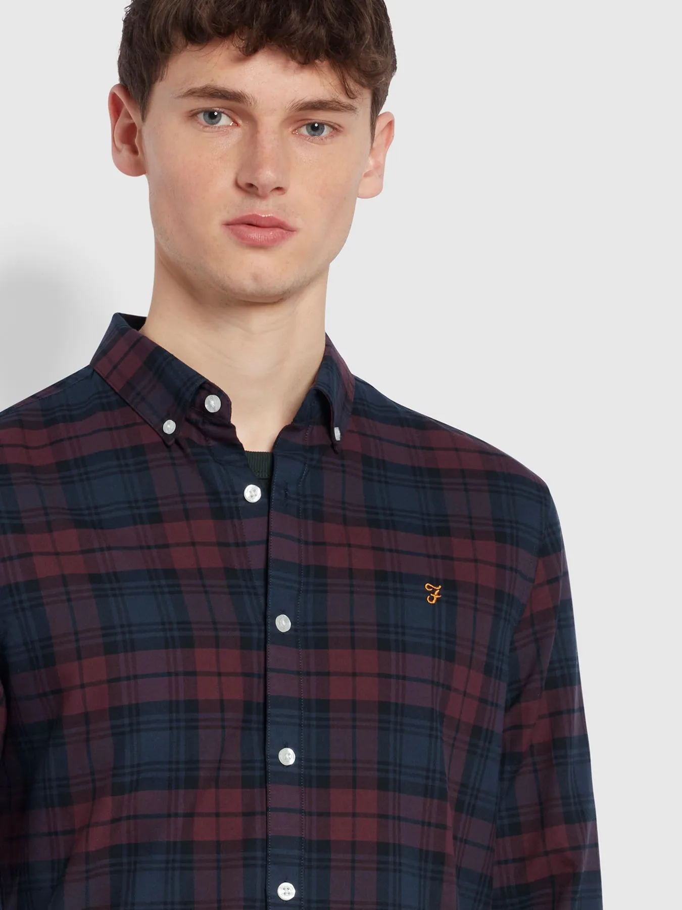 Farah Brewer Check Shirt Farah Red