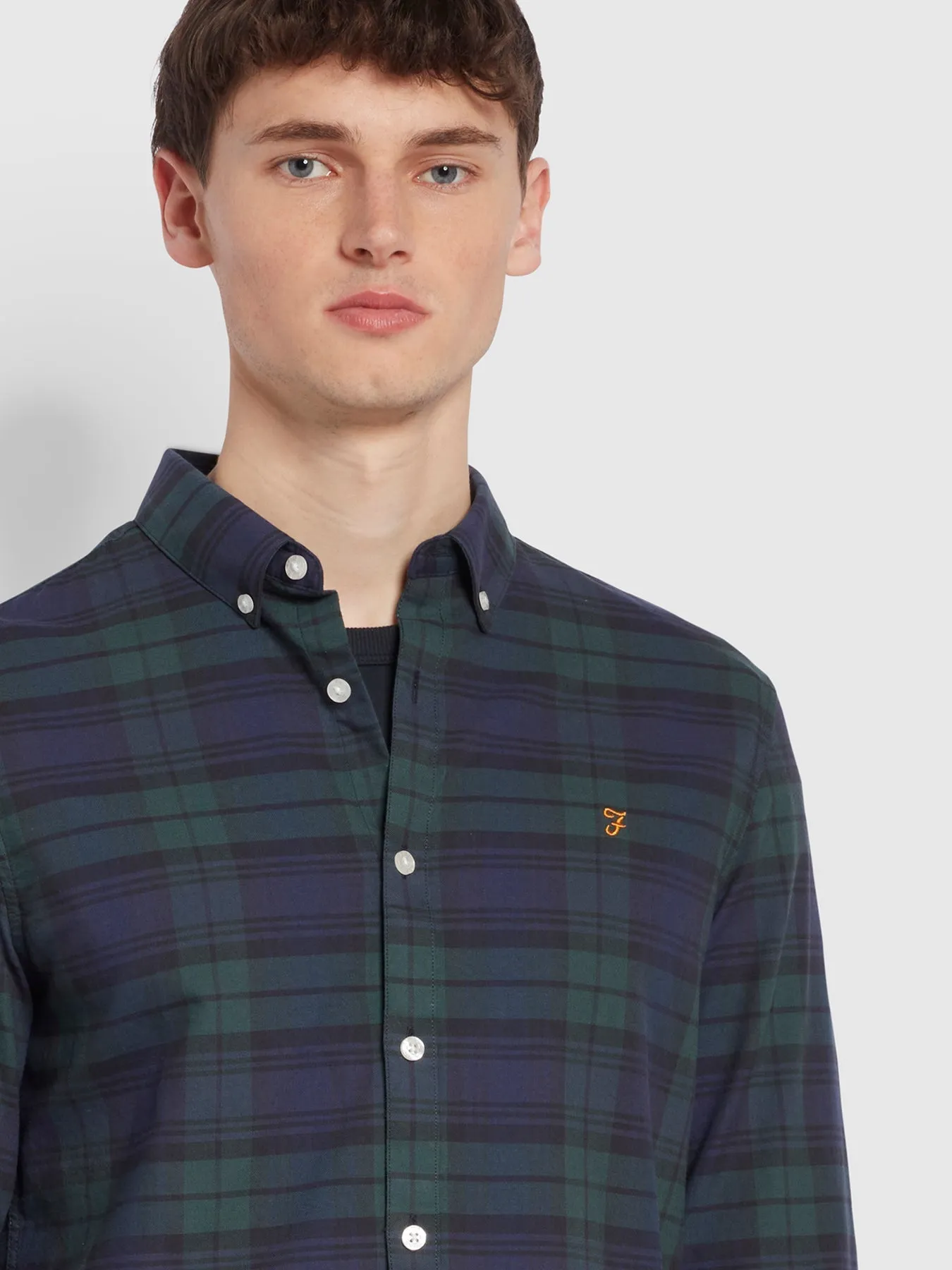 Farah Brewer Check Shirt Woodland Pine