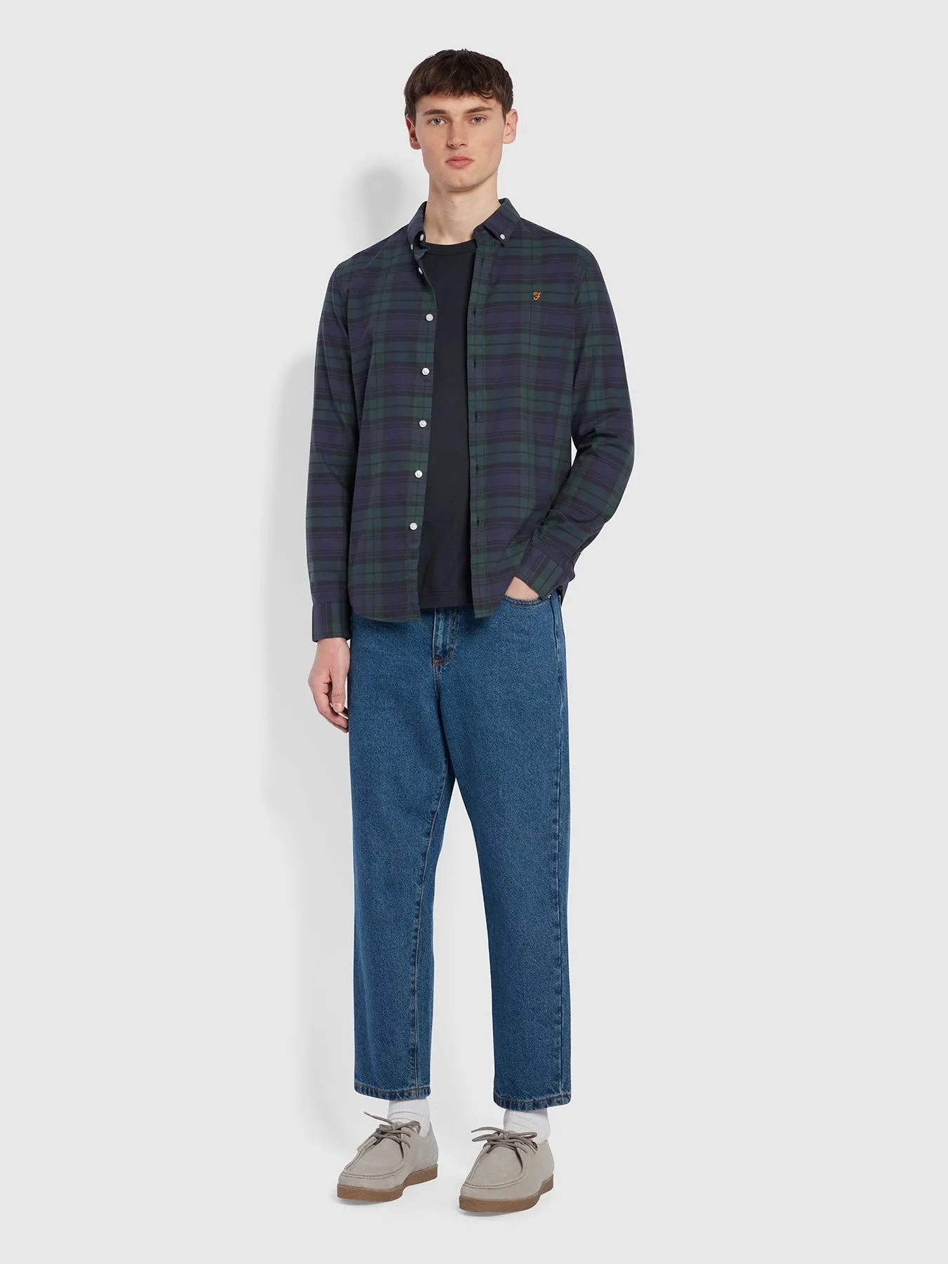 Farah Brewer Check Shirt Woodland Pine