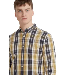 Farah Brewer Tartan Oxford Shirt Gold