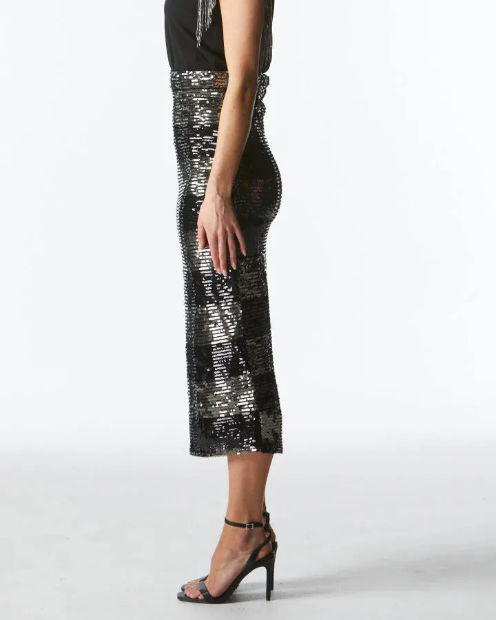 Fate & Becker - Wild Ones Skirt - Black Gunmetal Stripe
