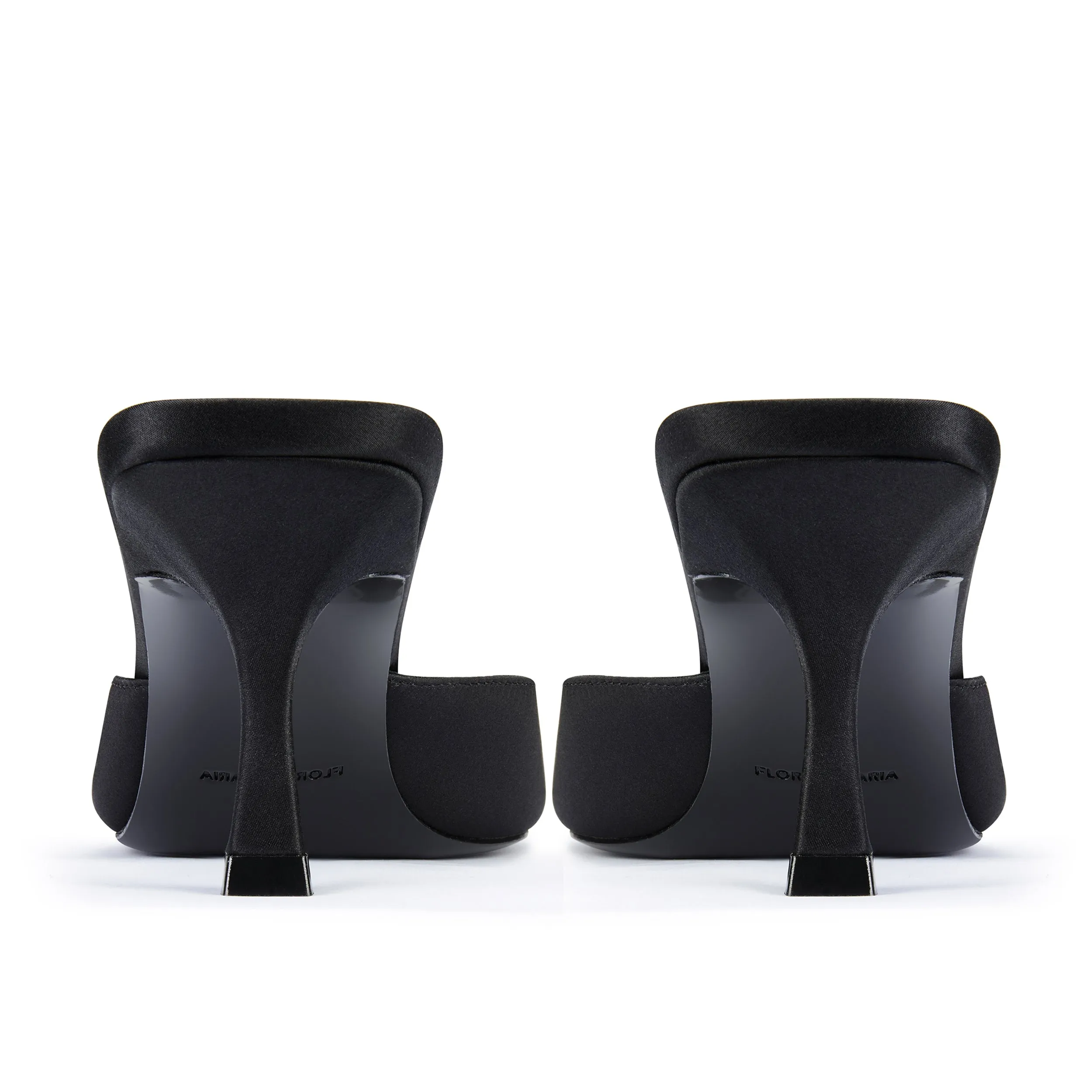 Fatima Black Heeled Mules