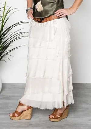 Fifi Silk Skirt in Cream