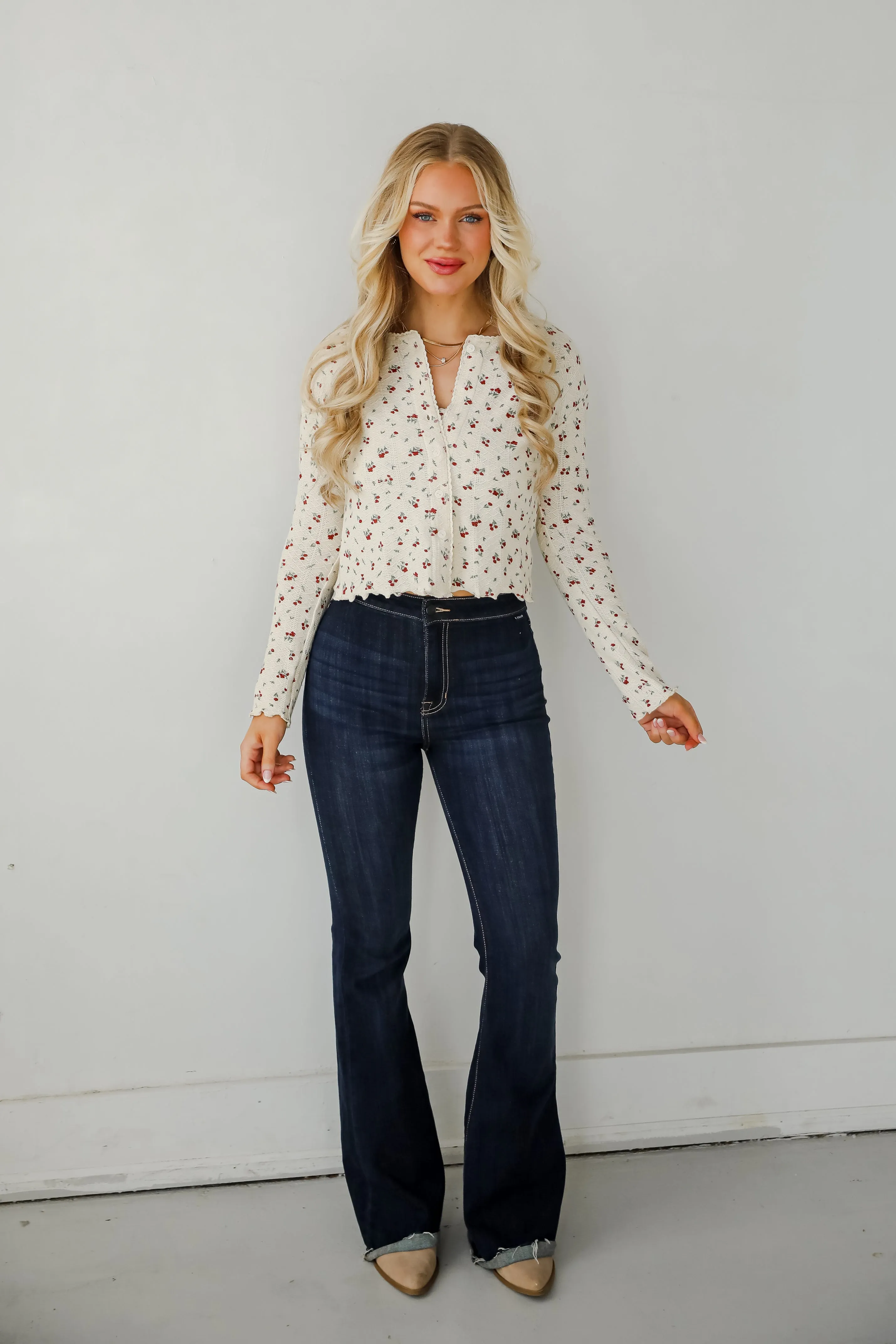 FINAL SALE - Stop And Smell The Roses Ivory Floral Cardigan
