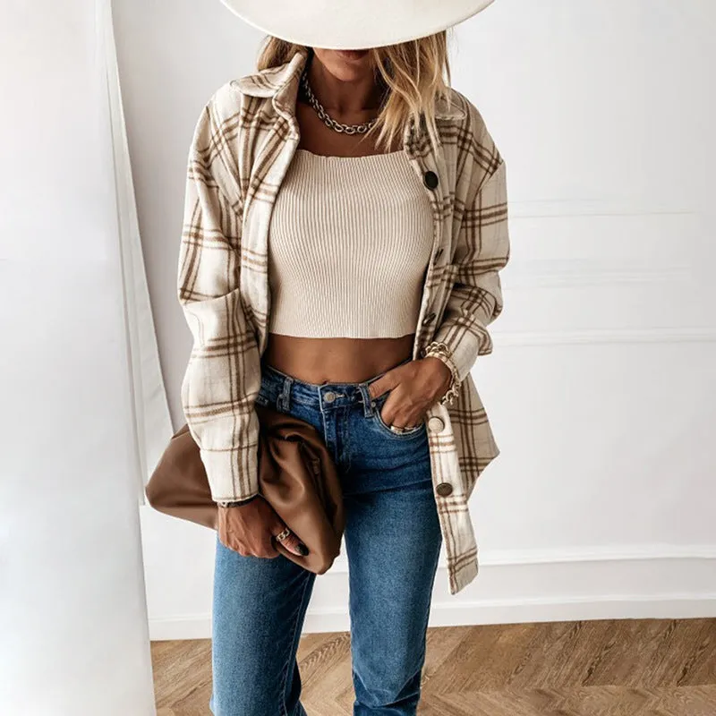 Flannel Inspired Button Down Overshirt