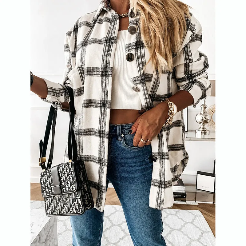 Flannel Inspired Button Down Overshirt