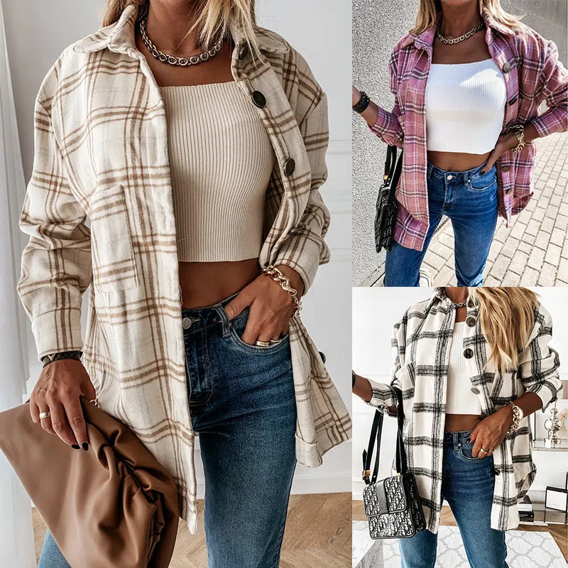Flannel Inspired Button Down Overshirt