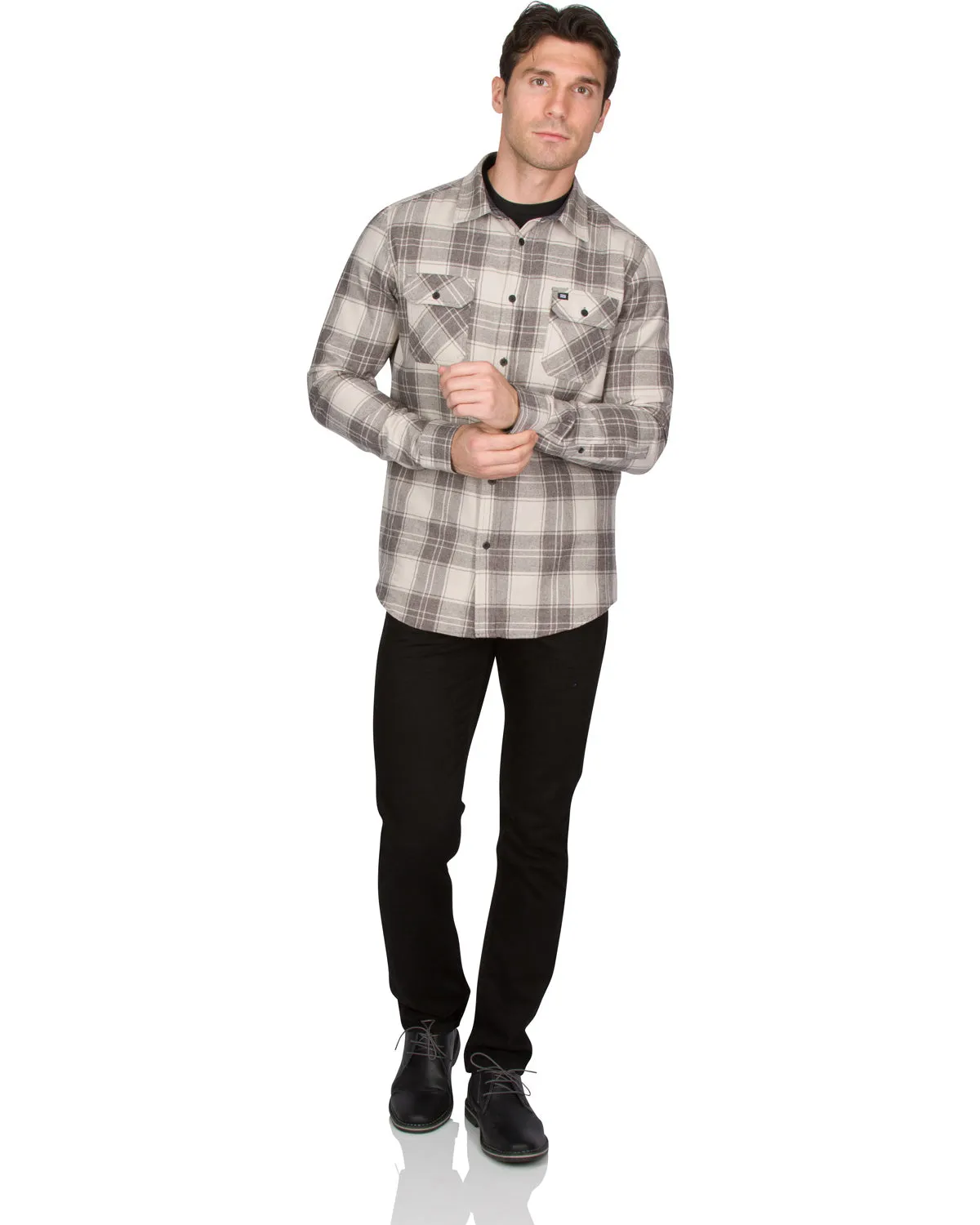 Flannel Shirt for Men - Dry Fit Long Sleeve Button Down - Moisture Wicking and Stretch Fabric