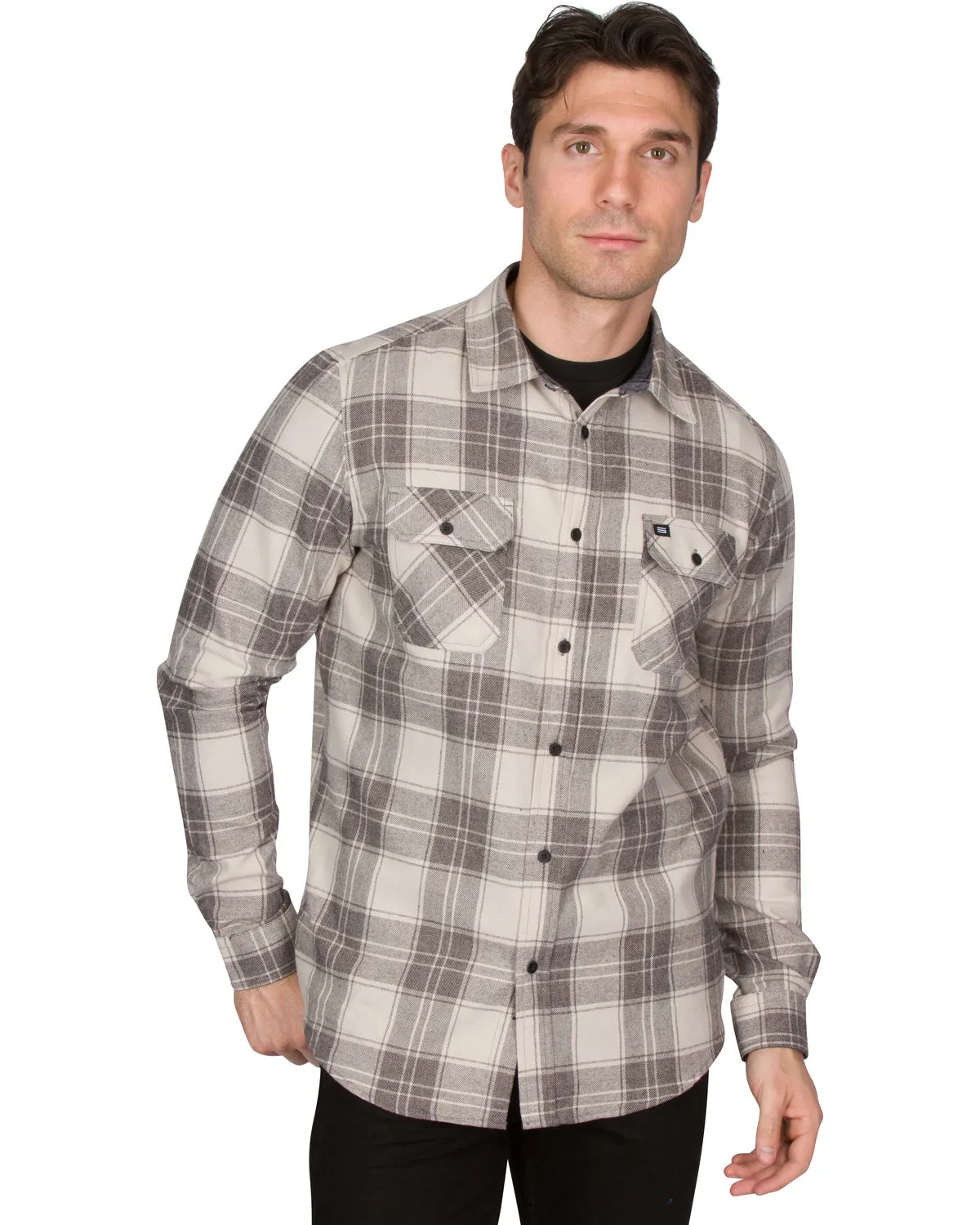 Flannel Shirt for Men - Dry Fit Long Sleeve Button Down - Moisture Wicking and Stretch Fabric