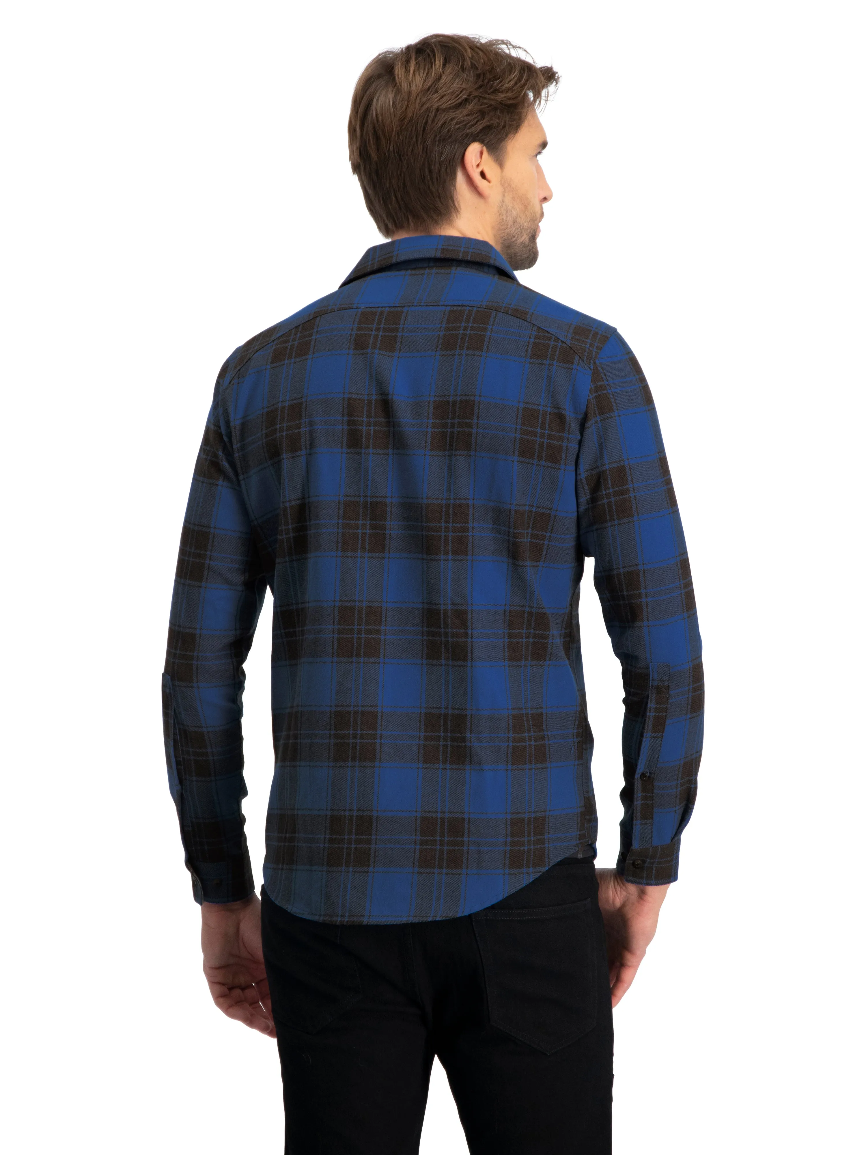 Flannel Shirt for Men - Dry Fit Long Sleeve Button Down - Moisture Wicking and Stretch Fabric