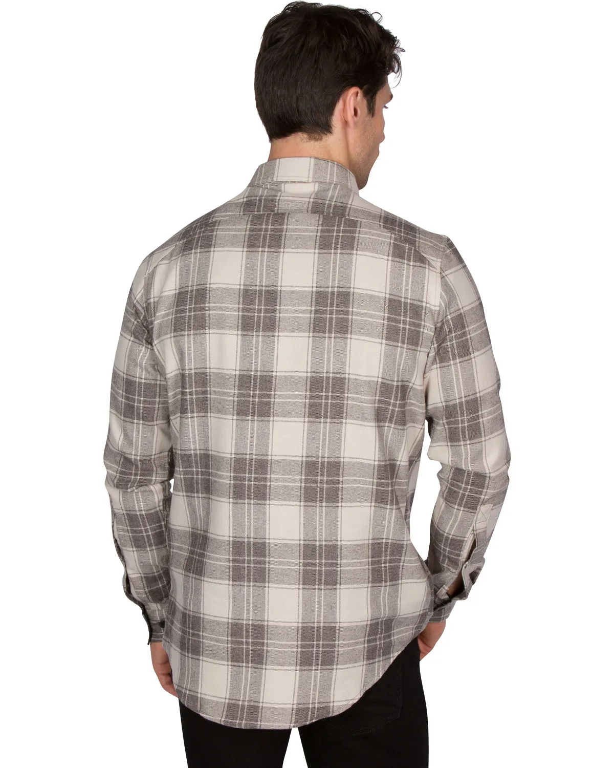 Flannel Shirt for Men - Dry Fit Long Sleeve Button Down - Moisture Wicking and Stretch Fabric