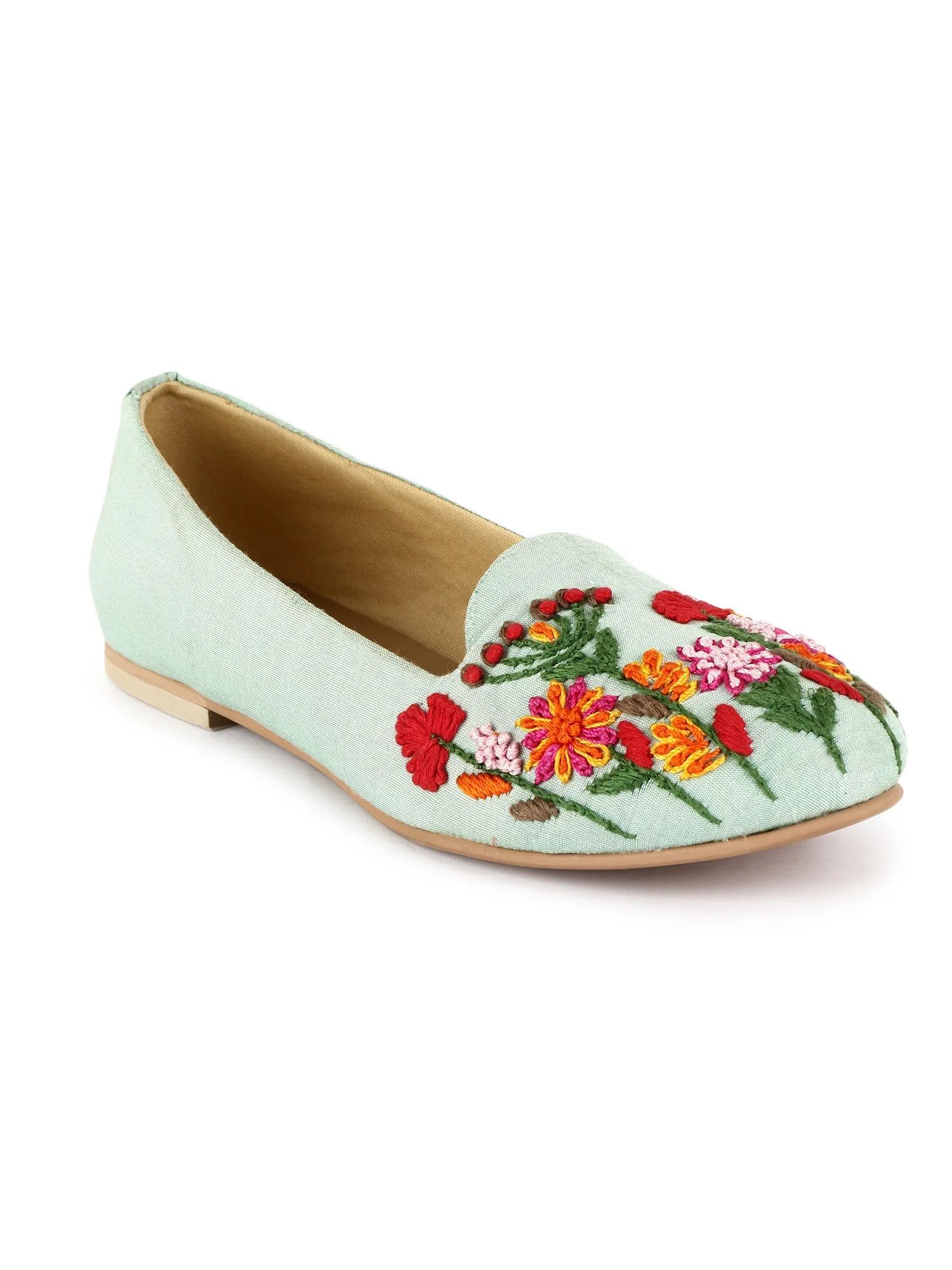 Floral Thread Mocassins