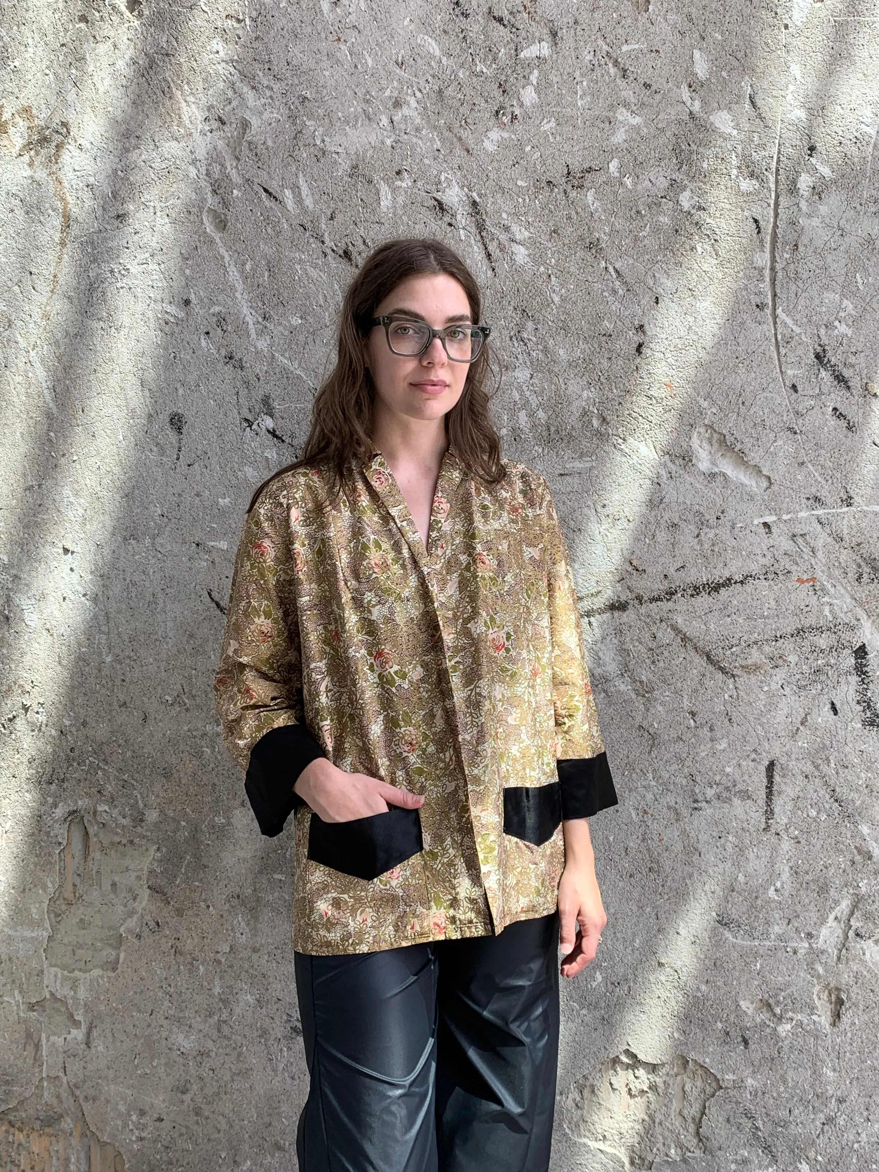 floral vintage short robe jacket