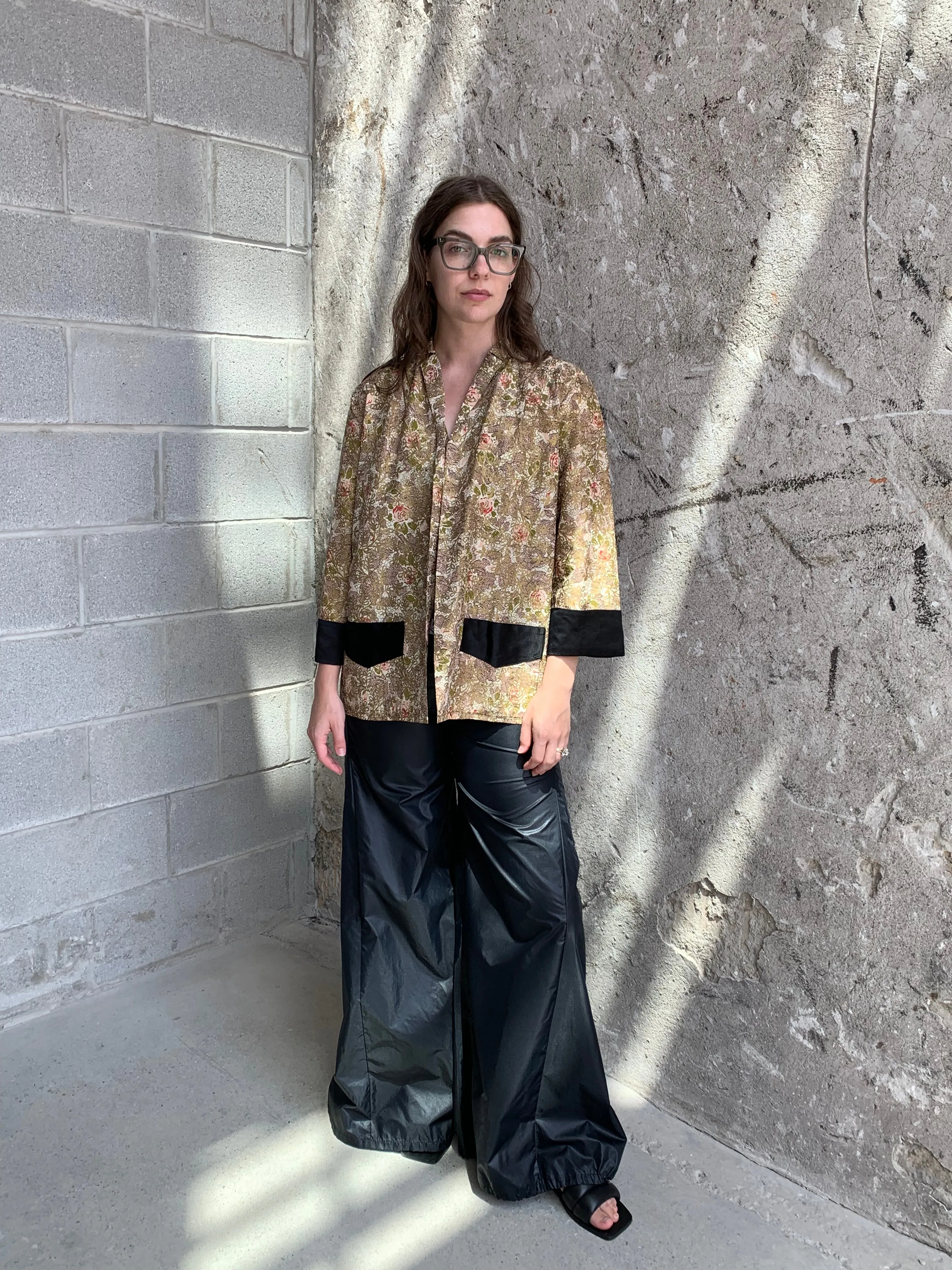 floral vintage short robe jacket