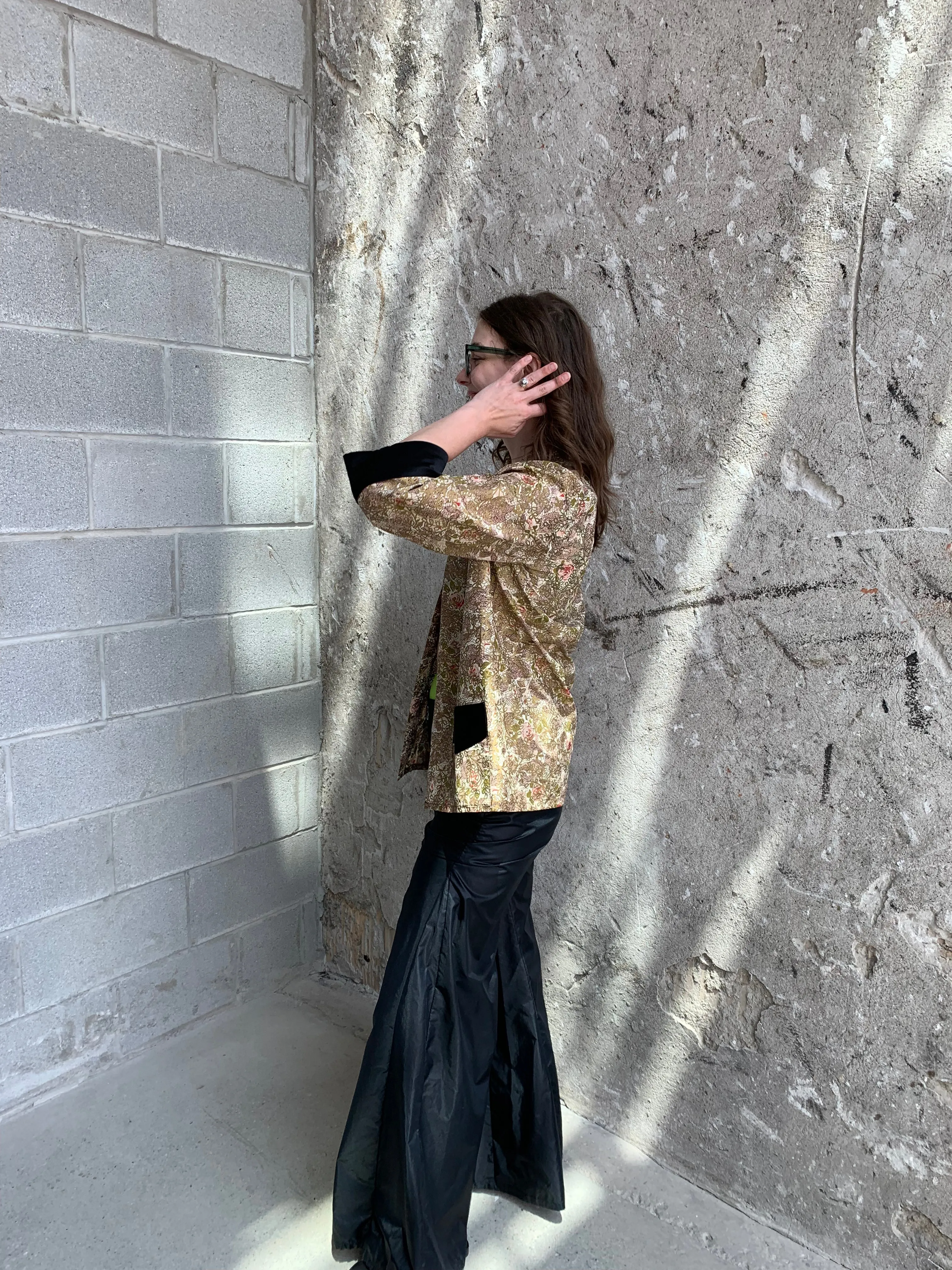 floral vintage short robe jacket