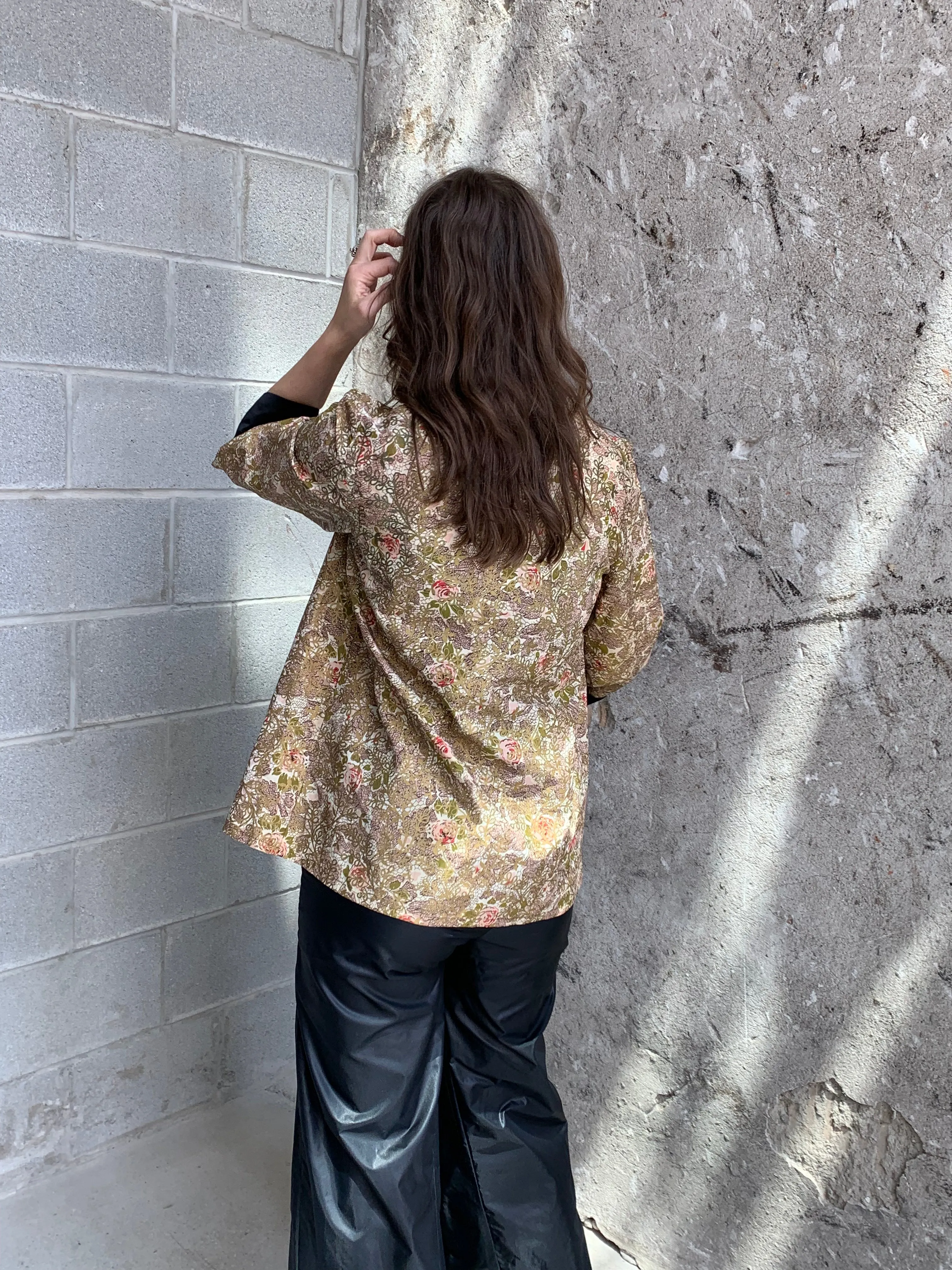 floral vintage short robe jacket