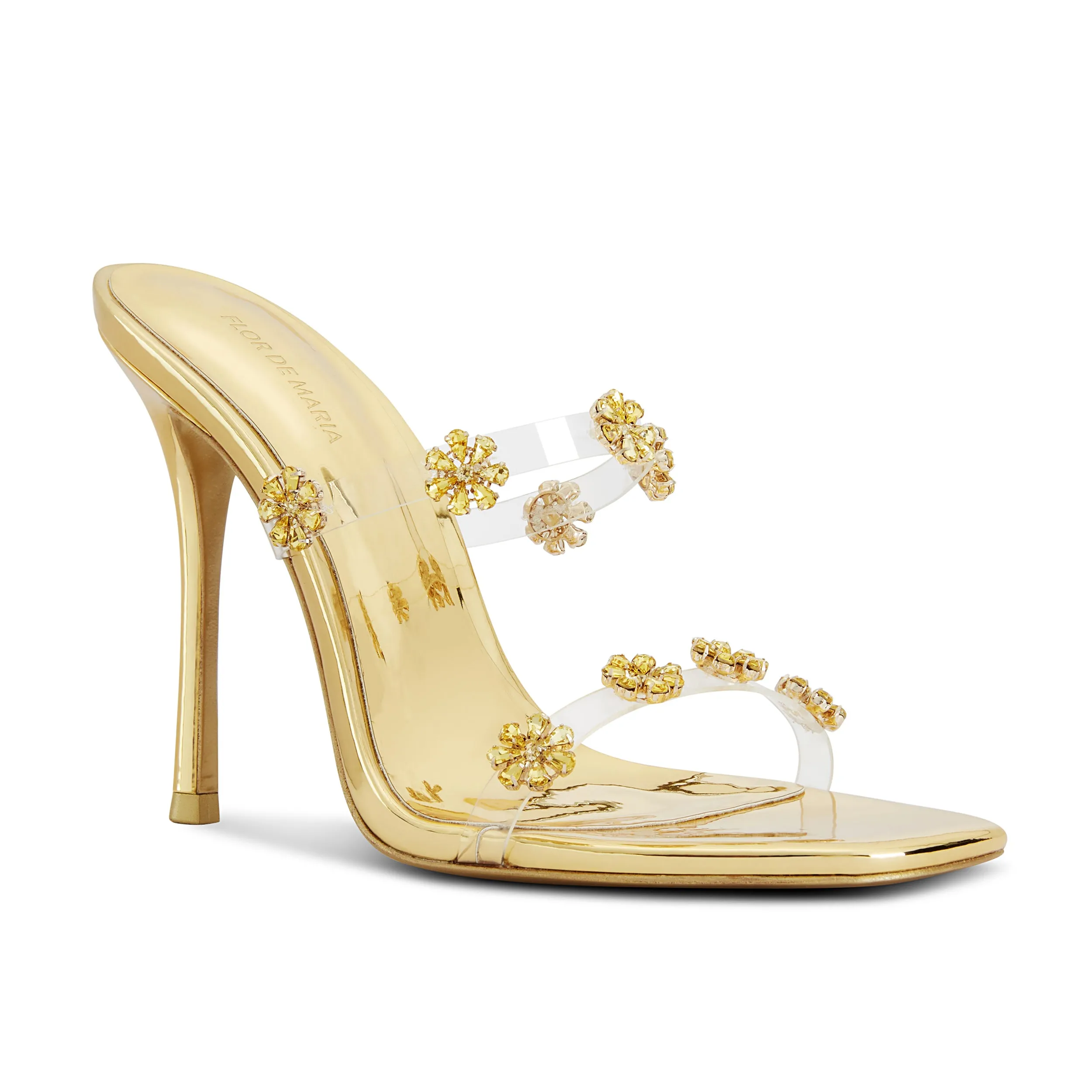 Florcita Gold Heeled Mules