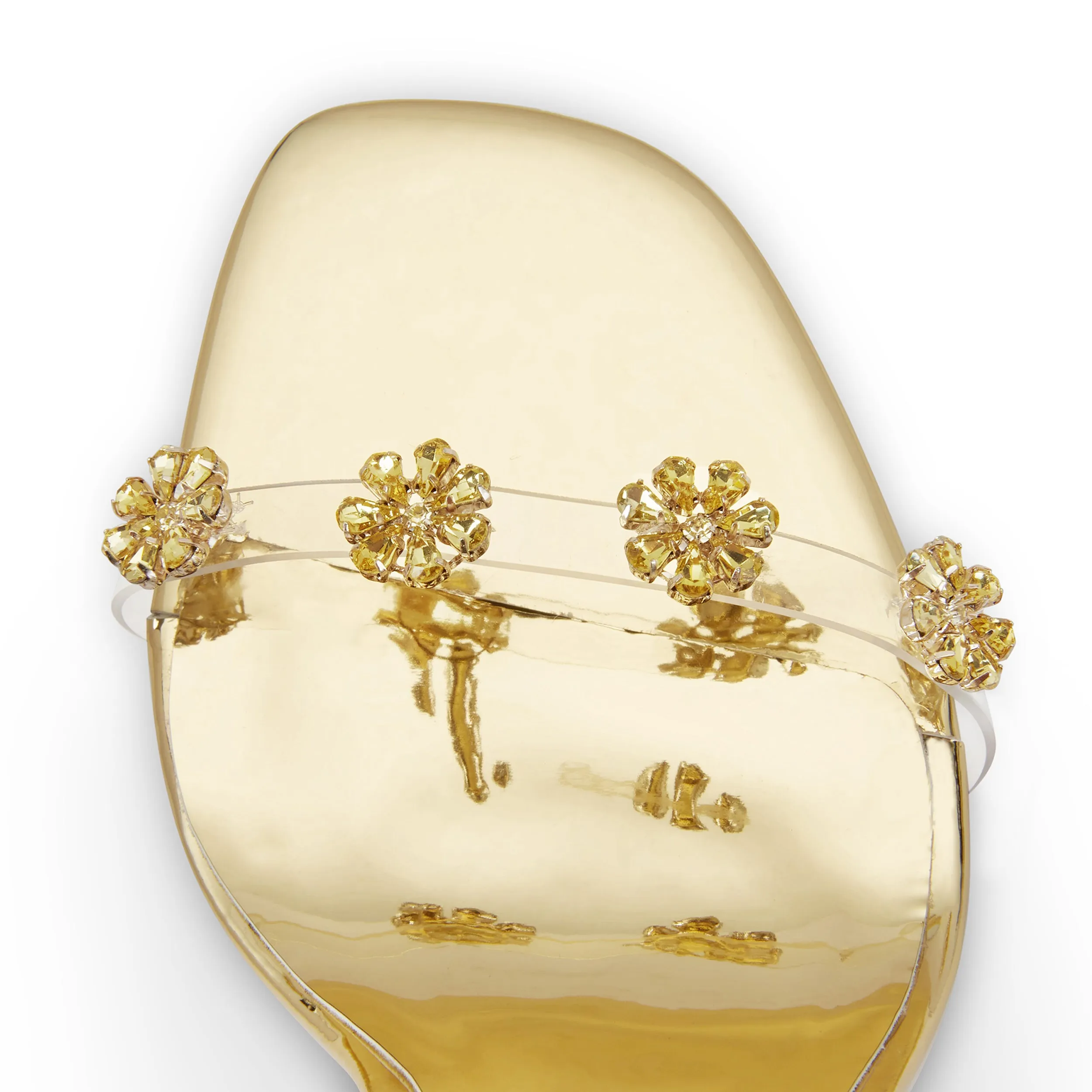 Florcita Gold Heeled Mules