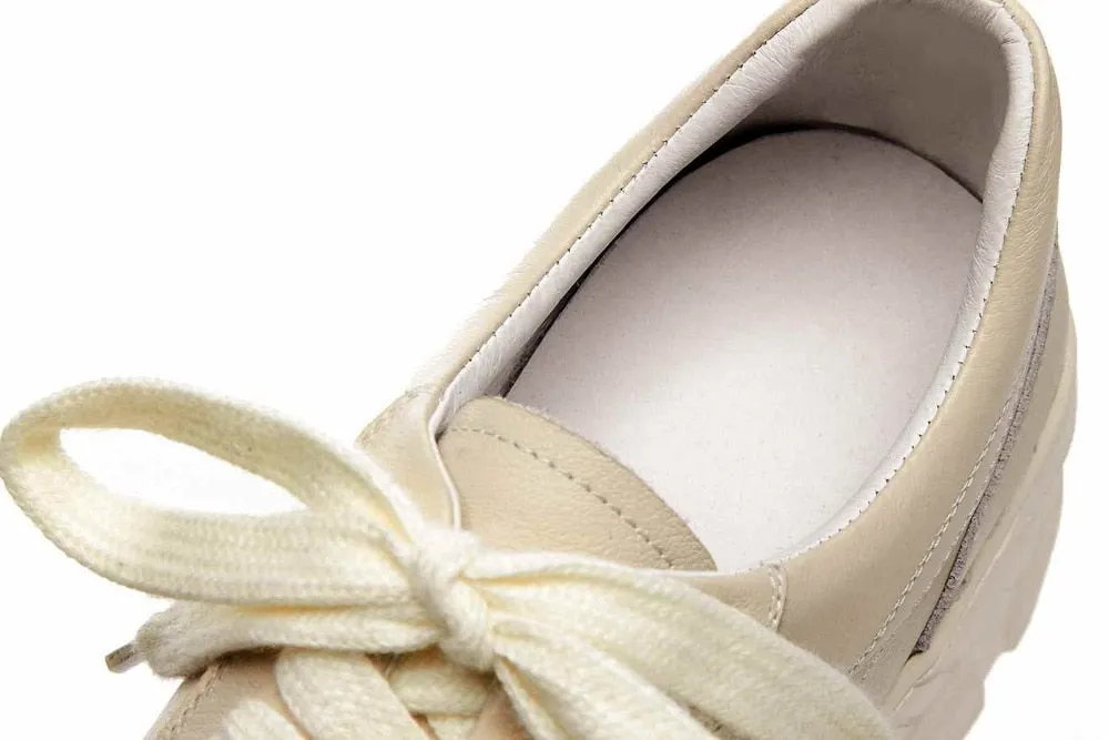 full grain leather platform streetwear superstar lace up round toe white sneakers leisure vulcanized shoes L97