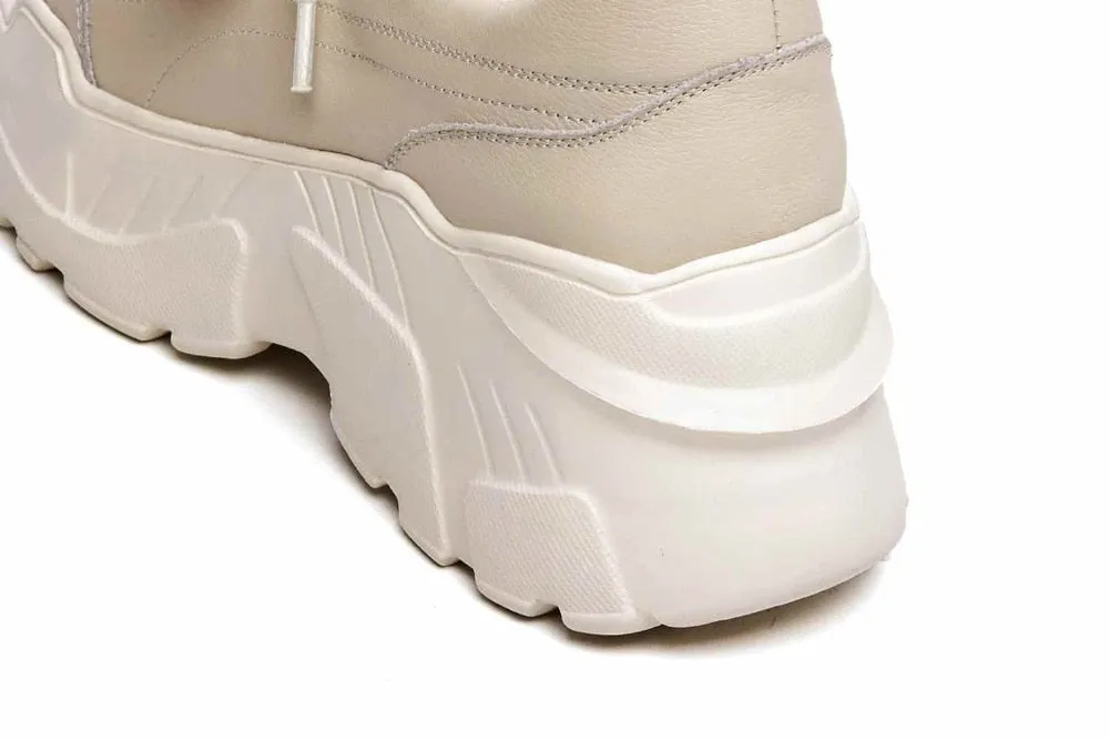 full grain leather platform streetwear superstar lace up round toe white sneakers leisure vulcanized shoes L97