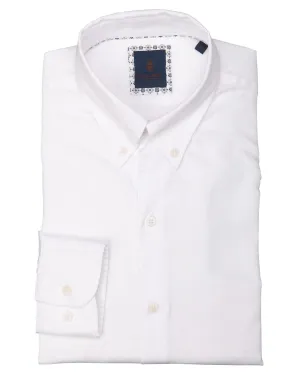 Gagliardi White Cotton Oxford Button Down Shirt